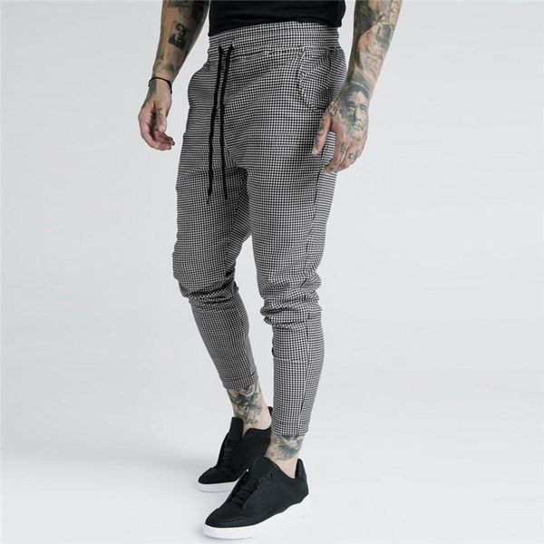 

men's pants trousers men sports casual print bodybuilding flexible waist long pantalones hombre streetwear joggers hip hop sweatpants, Black