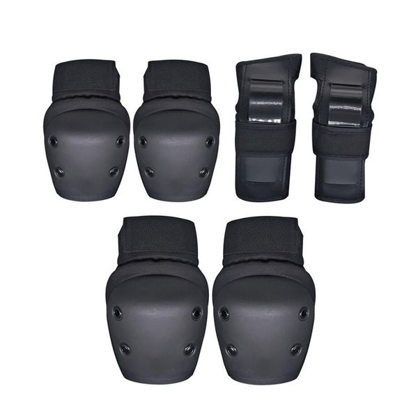 

elbow & knee pads 6 in 1 protective gear set outdoor sports breathable multifunction adjustable child practical accessories gift, Black;gray