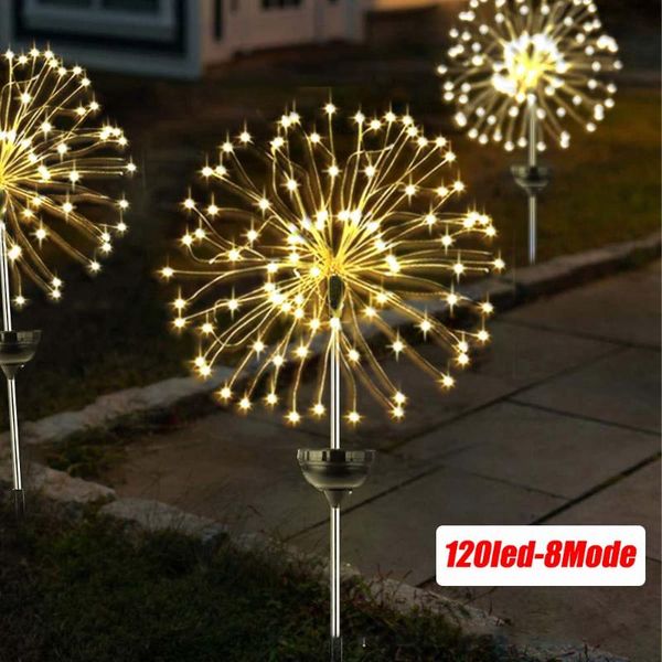 

lawn lamps solar led luzes de fogo artifÃ­cio ao ar livre Ã prova dandelion lÃ¢mpada para jardim gramado paisagem natal fadas