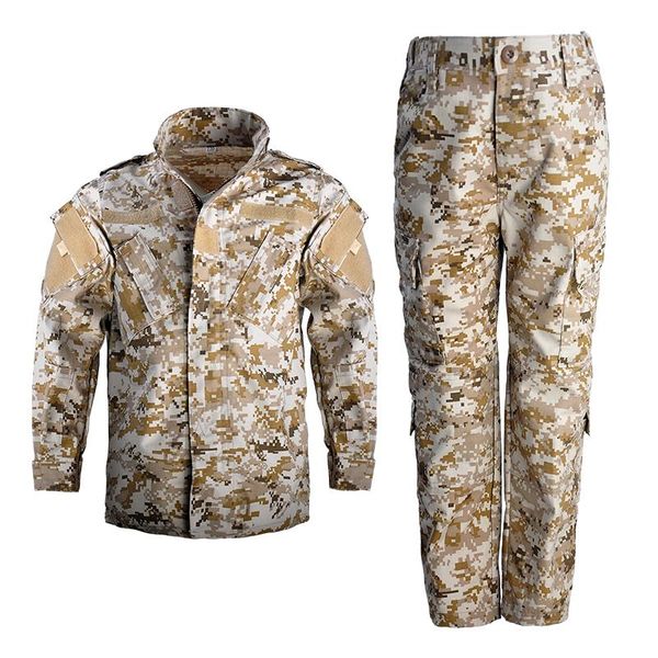

hunting sets kids military camouflage tactical army uniform clothing children hiking jackets outdoor sport suit, Camo