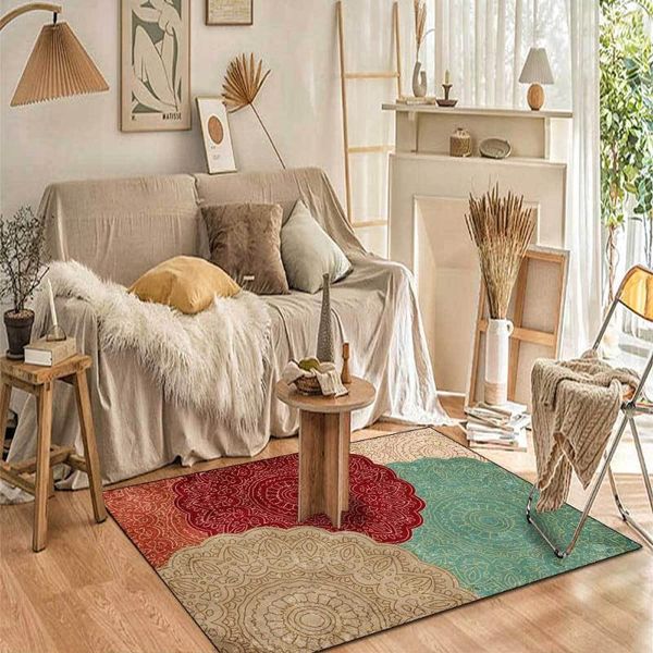 

carpets retro american style area rugs mandala geometric floral printed living room rug sofa table floor mat bedroom kitchen door carpet