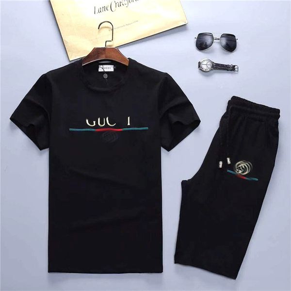 

designer t shirt mens tracksuits summer pants running shorts sets clothes sports joggers training gym fitness suits, Gray