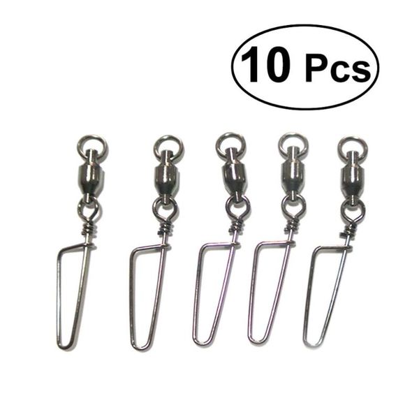 

pcs fishing rolling swivel interlock with safty snap connector 27mm hooks
