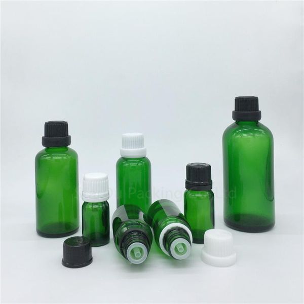 

5ml 10ml 15ml 20ml 30ml 50ml 100ml green glass bottle, vials essential oil bottle with tamper evident cap perfume bottles storage & jars