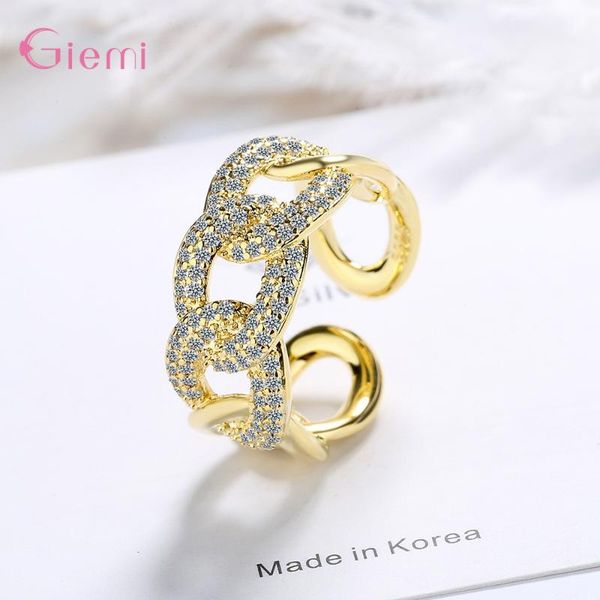 

sterling silver luxury adjustable statement proposal crystal rings for women girls valentines day gift wholesale cluster, Golden;silver