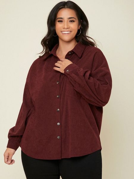 

plus pocket front drop shoulder coat e4yt#, Black