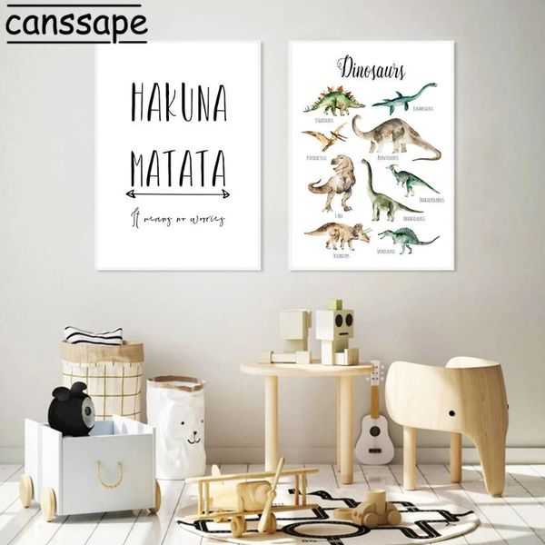 

paintings nursery wall art canvas painting dinosaurs posters animals prints nordic poster quotes pictures kids boy bedroom decoration