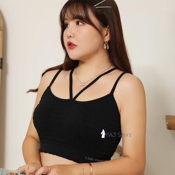 

camisole tank for women bra plus size lingerie female girl underwear corset women's tube breathable chest pad camisoles &, Black;white