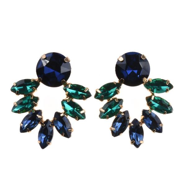 

dangle & chandelier 2 colors glass stones good quality 2021 trendy fashion women crystal vintage statement big earrings for jewelry, Silver