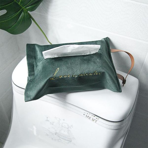 

tissue boxes & napkins 1x nordic diy embroidery hanging velvet box storage holder cover car sofa el home decorative case organizer