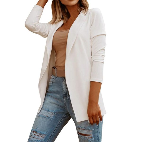 

women's suits & blazers slim women autumn suit jacket female work office lady black none button business blazer coat fashion, White;black