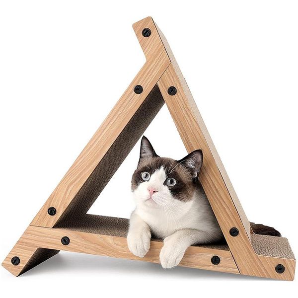 

cat toys scratcher cardboard triangle cats house scratching post for indoor tunnel interactive toy accessories pet