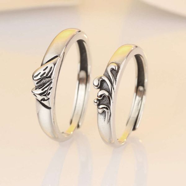 

s925 pure chenqi sier vow of love couple ring, Silver