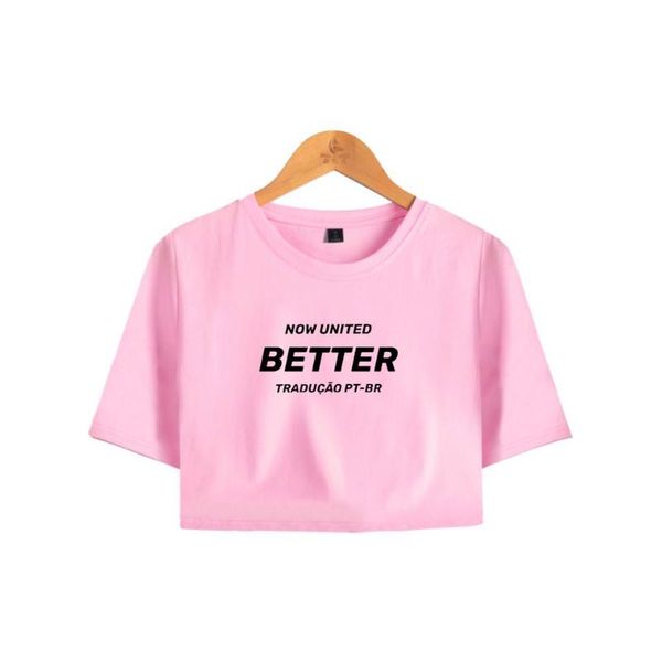 

women's t-shirt idol group now united-better dew navel t shirt summer cotton comfortable united tshirt girls & tees, White