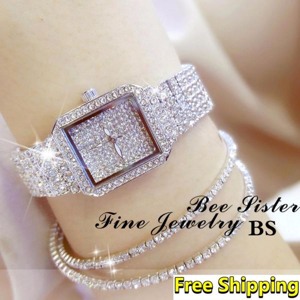 

wristwatches diamond watches women casual silver watch quartz stainless steel crystal wrist for 2022, Slivery;brown