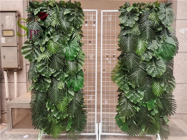 

fashion artificial green leaf flower wall panel wedding decoration backdrop for decorative flowers & wreaths