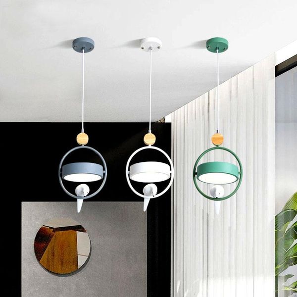 

ceiling lights nordic restaurant chandelier modern minimalist single head bird adjustable bar led lamp counter kitchen