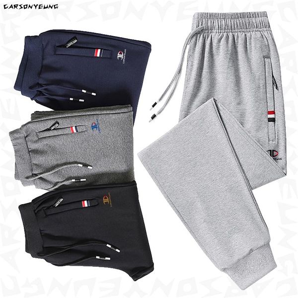 

men's pants 2021 men joggers fitness casual cotton outdoor sweatpants breathable slim elasticity trouser plus size, Black