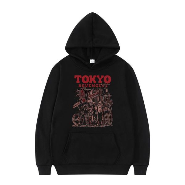 

men's hoodies & sweatshirts style fashion tokyo revengers printed clothing oversized casual comfortable cotton couple unique hoodie, Black