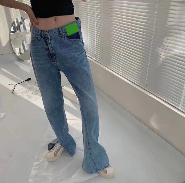 

women's jeans twisted asymmetric casual wild fashion lady denim pants, Blue