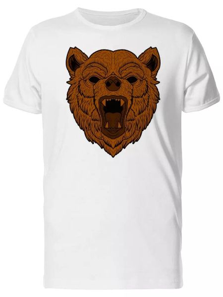 

Brown Sketch Of A Bear Head Men's Tee -Image by Shutterstock, White;black