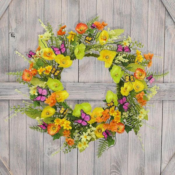 

decorative flowers & wreaths 40#white simulation garland lysimachia ring field pendant door knocker round leaf decoration hanging accessorie