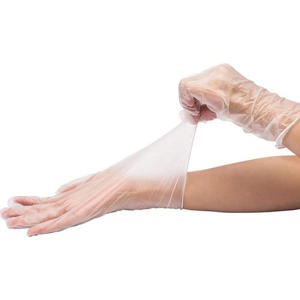 

disposable gloves 300pcs powder-grade protective transparent vinyl gloves, large,