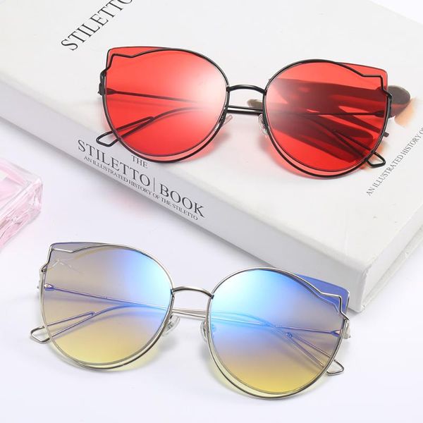

sunglasses oversize cat eye women big frame gradient sun glasses female oculos eyewear luxury mirror de sol, White;black