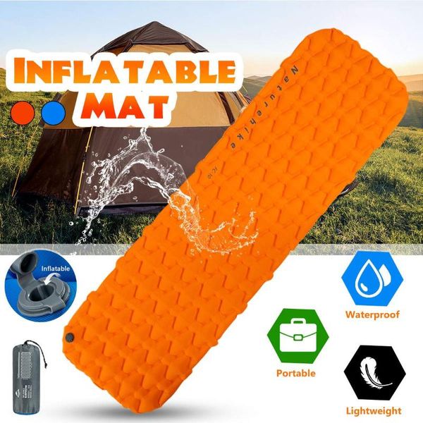 

outdoor pads naturehike nh19z032-p inflatable mattresses moisture proof shape o/blue single mat sleeping pad camping