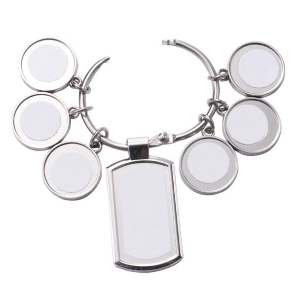 

keychains sublimation blanks metal round shape blank key rings for heat press custom personalised, Silver