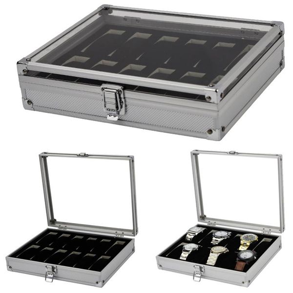 

storage boxes & bins 2021 12 grids alumium alloy watch case box casing for hours sheath