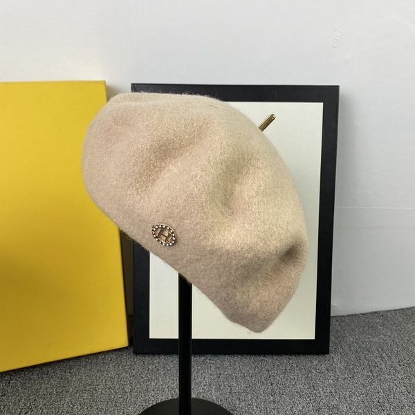 

factory wholesale 50% off beret female autumn and winter versatile noble korean fashion letters british woolen bud hat painter, Blue;gray