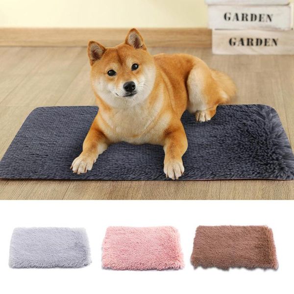 

fluffy long plush pet blankets dog cat bed mattress mats deep sleeping soft thin covers for supplies winter warm use kennels & pens