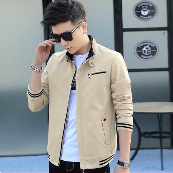 

men's jackets jacket outerwear youth fashion trend spring and autumn korean casual slim all-match, Black;brown