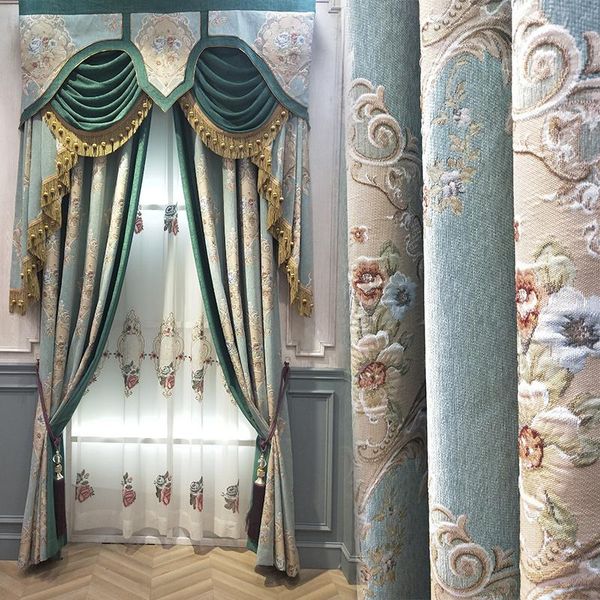 

curtain & drapes high precision jacquard chinese style light luxury european blackout curtains for living dining room bedroom