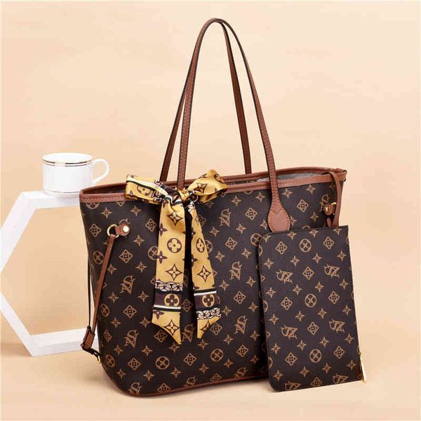

2022 factory outlet printed single shoulder women's ins trend temperament capacity portable mother tote large bag e7wf