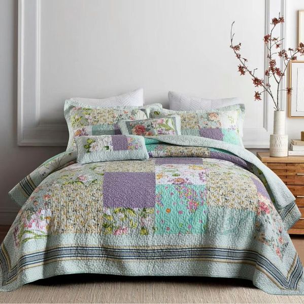 

comforters & sets summer bedspreads cotton quilt set 3pcs quilts handmade patchwork bed cover shams king queen size quilted blanket coverlet