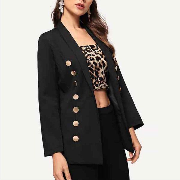 

women's jackets women outerwear winter coats fashion long sleeve coat elegant turn-down collar pocket blazer jacket ladies f40# gjix, Black;brown