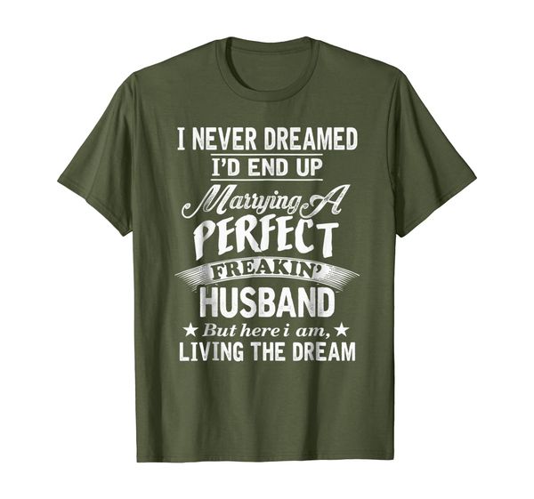 

marrying a perfect freakin' husband t-shirt, White;black