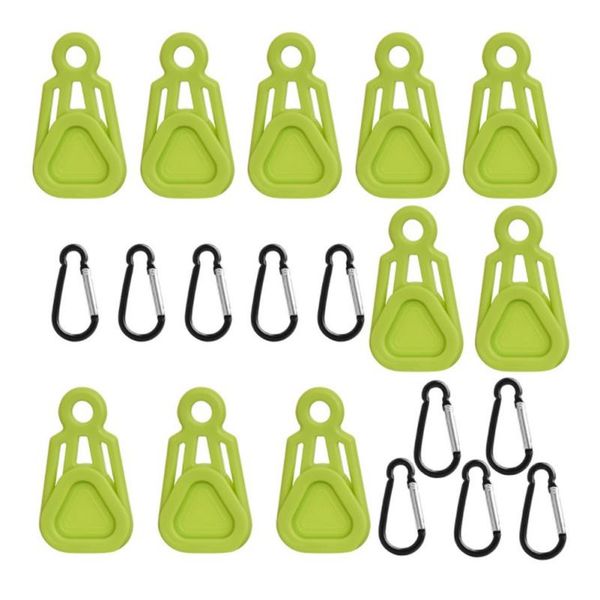 

tents and shelters 10pcs/set camping tent fixed clip buckle awning banner tarpaulin plastic triangle windproof rope tightening