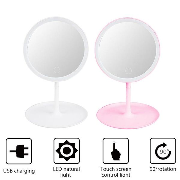 

compact mirrors cshou164 multifunctional vanity mirror led touch portable luminous makeup table beauty