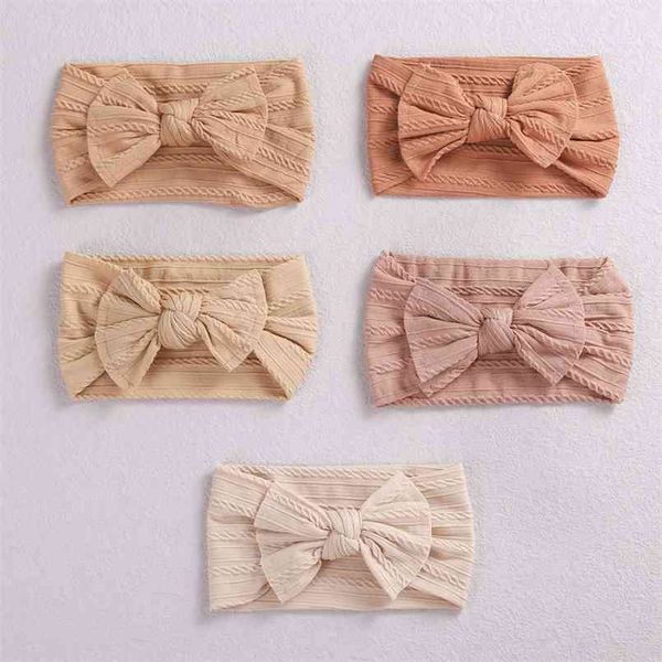 

32pc/lot kid cable knit nylon baby headbands,knotted hair bow ribbed bow nylon headband,children girls hair accessories 210812, Slivery;white