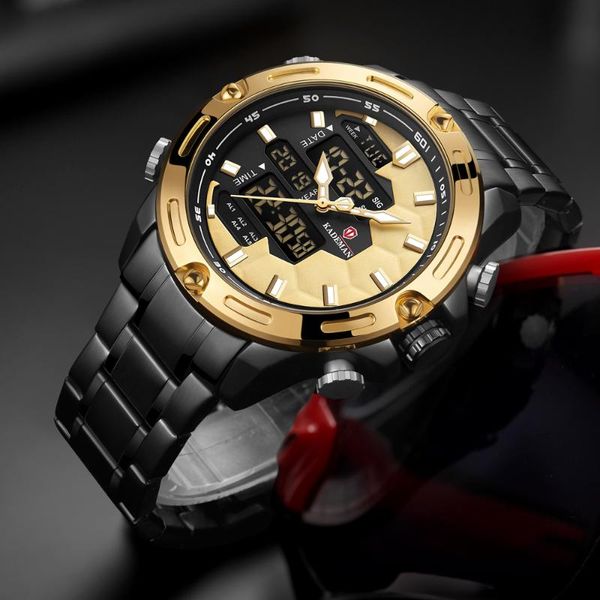 

wristwatches kademan men's watches classic gold calendar mens steel watch relogio masculino digital quartz wristwatch saati hours, Slivery;brown