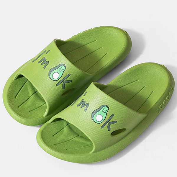 

classic summer woman beach cartoon big head slippers leather letter women shoes l bath black red men sandals fashion size 38-42 us4-05