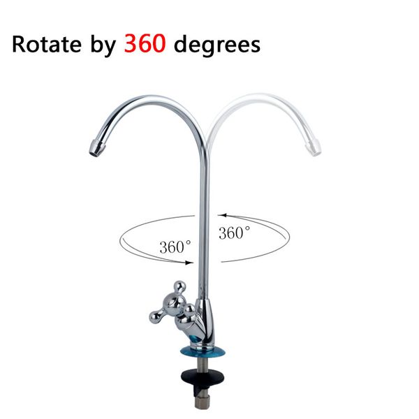 

gooseneck water purifier faucet reverse osmosis drinking chrome plating 1/4" thread interface ceramic core