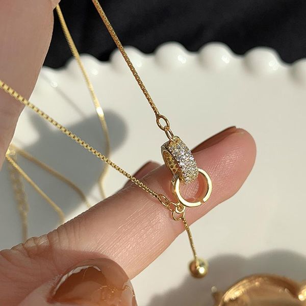 

chains 925 sterling silver circle necklace female shiny small round bead pendant exquisite choker wedding party gift for ladies