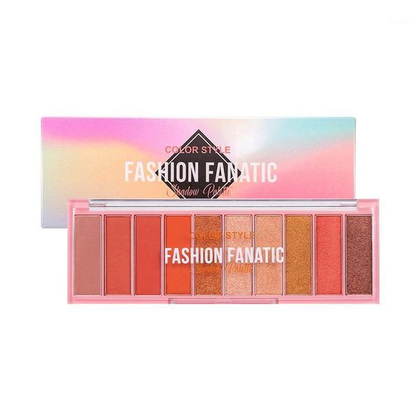 

10-color professional eyeshadow palette waterproof eye pigment powder 10 color shimmer matte shadow makeup tools1