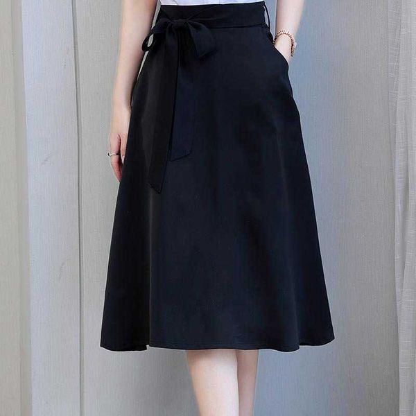 

summer skirt 2021 lace up bow simple temperament big black children