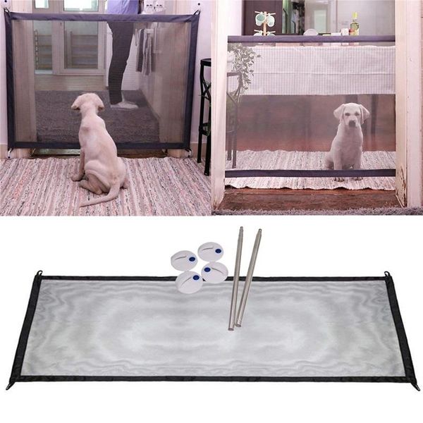 

dog houses & kennels accessories magic gate portable folding safety guard for pets cat isolated gauze 110cm x 75cm
