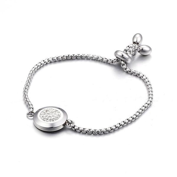 

charm bracelets stainless steel for women cubic zircon bracelet adjustable 22cm length female fashion jewelry wholesale, Golden;silver